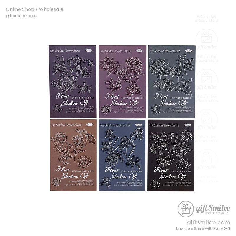 Embossed 3D Rose Relief Paintable Textured Paper Embossed Floral Stickers | KS-CK-1237
