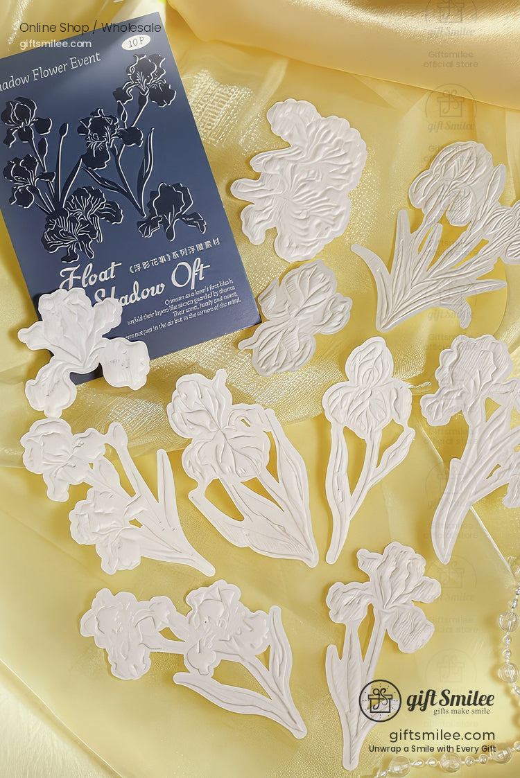 Embossed 3D Rose Relief Paintable Textured Paper Embossed Floral Stickers | KS-CK-1237