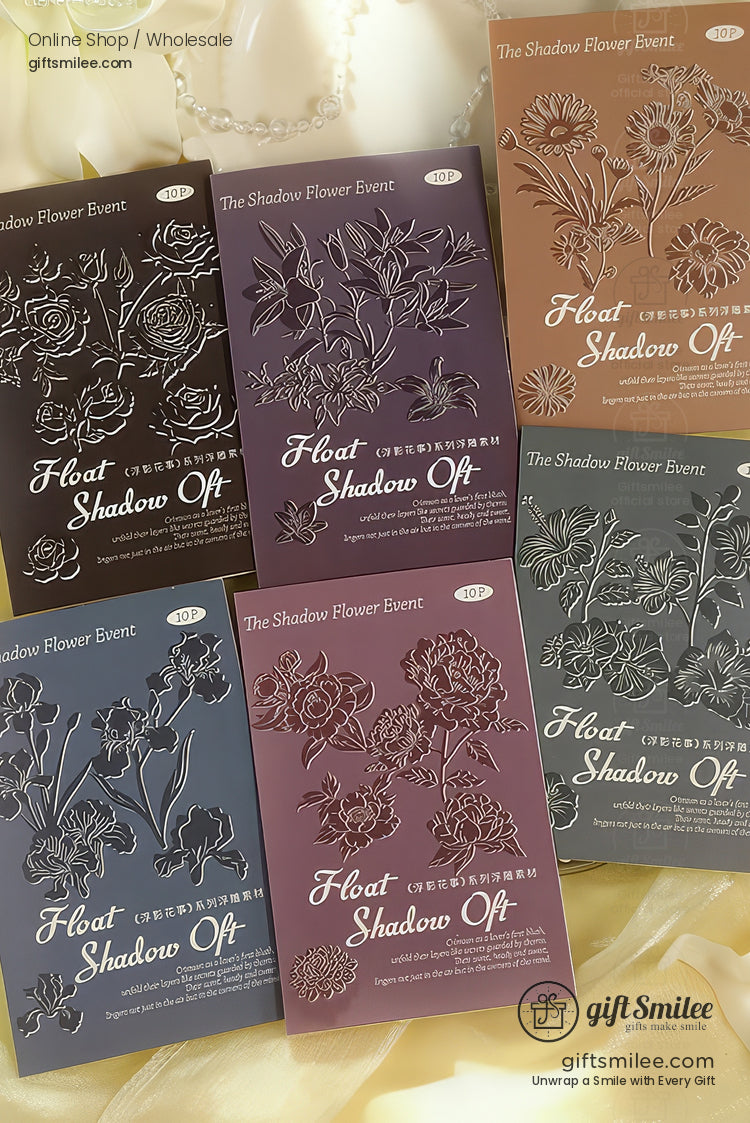 Embossed 3D Rose Relief Paintable Textured Paper Embossed Floral Stickers | KS-CK-1237