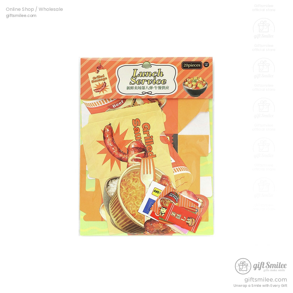 Matte Die‑Cut Food Illustration 20‑Piece Assorted Large Cutouts Decorative Stickers Set | KS-CK-1238