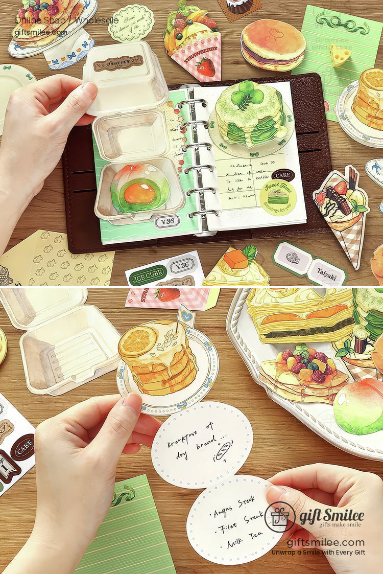 Matte Die‑Cut Food Illustration 20‑Piece Assorted Large Cutouts Decorative Stickers Set | KS-CK-1238