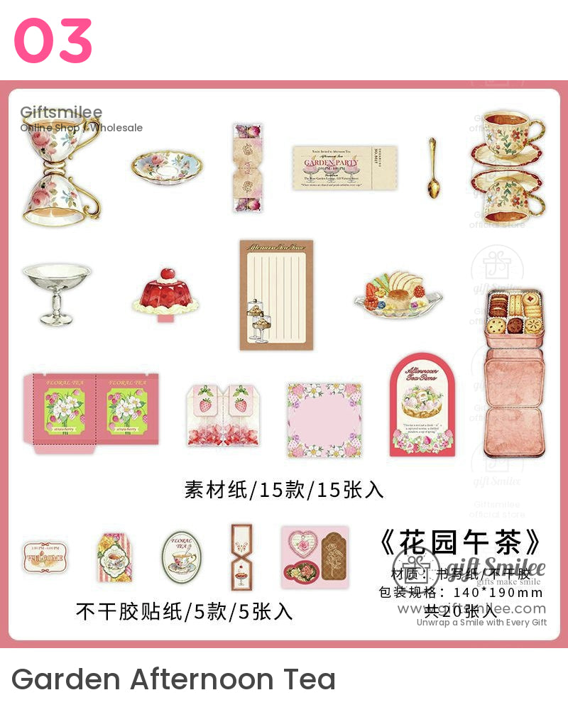 Matte Die‑Cut Food Illustration 20‑Piece Assorted Large Cutouts Decorative Stickers Set | KS-CK-1238