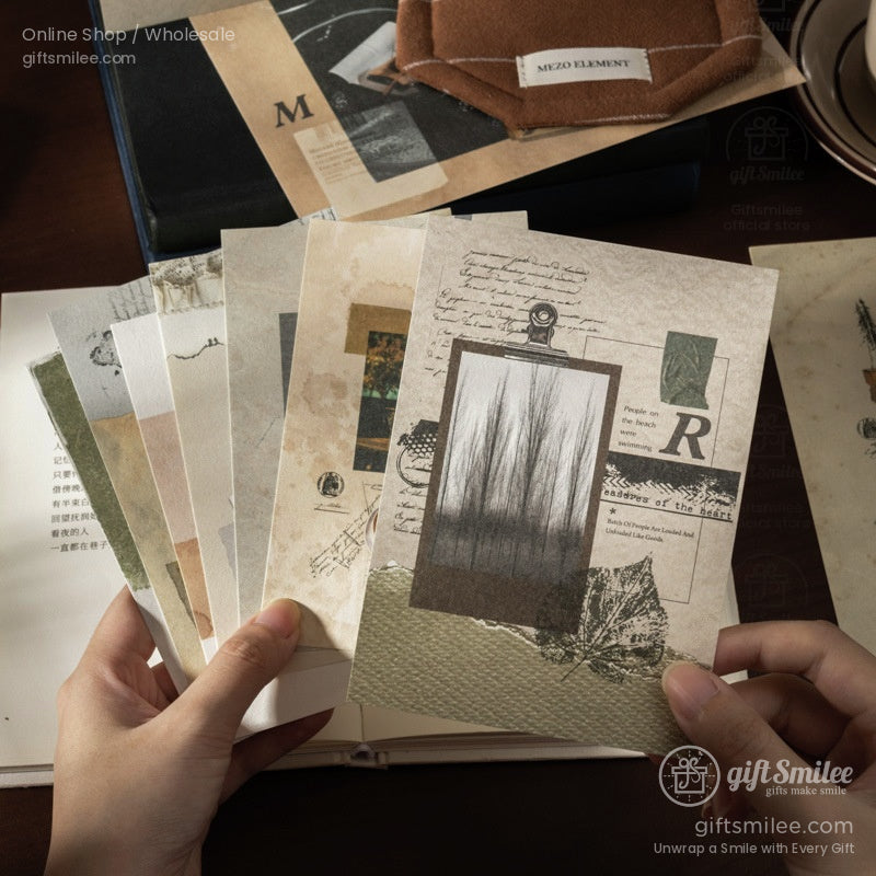Textured Vintage Collage A5 6 Themes Thick Matte Prints Scrapbook Paper Set | KS-CK-1239