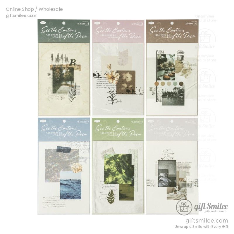 Textured Vintage Collage A5 6 Themes Thick Matte Prints Scrapbook Paper Set | KS-CK-1239