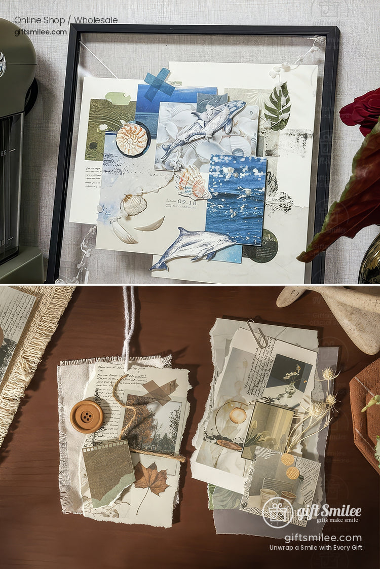 Textured Vintage Collage A5 6 Themes Thick Matte Prints Scrapbook Paper Set | KS-CK-1239