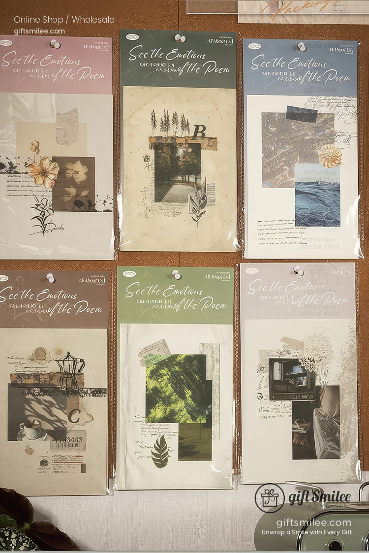 Textured Vintage Collage A5 6 Themes Thick Matte Prints Scrapbook Paper Set | KS-CK-1239