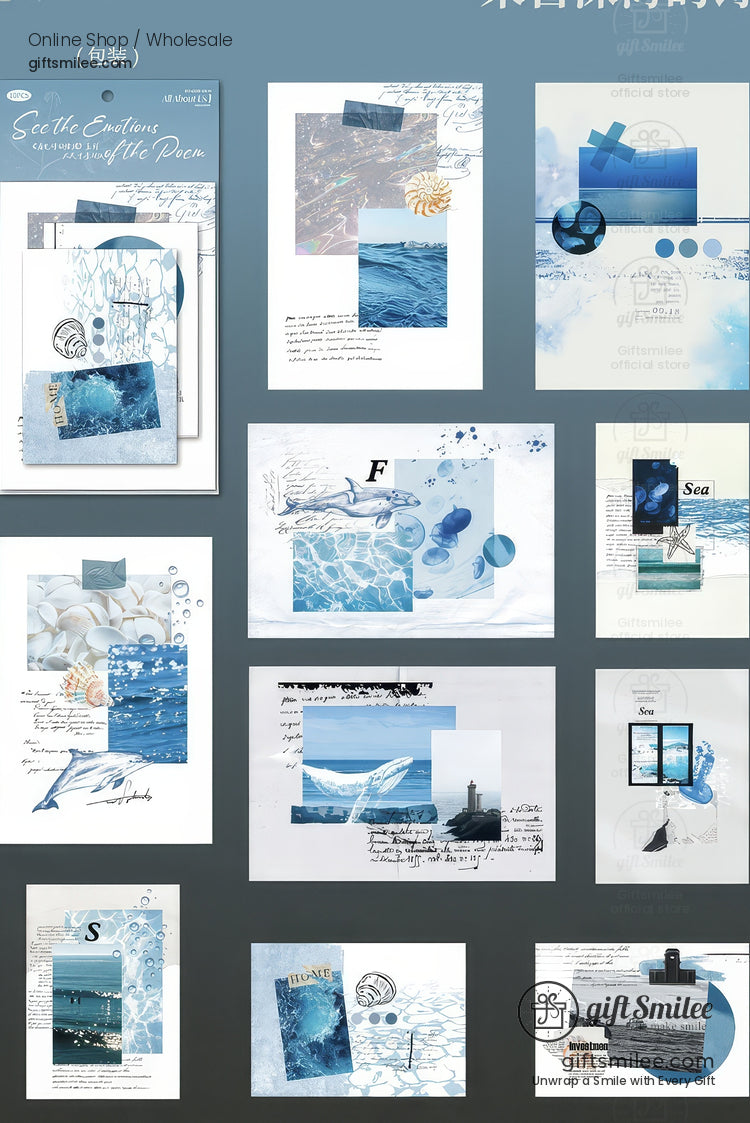 Textured Vintage Collage A5 6 Themes Thick Matte Prints Scrapbook Paper Set | KS-CK-1239