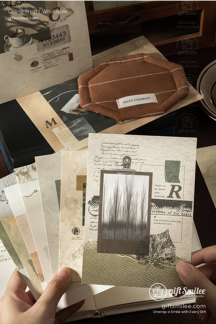 Textured Vintage Collage A5 6 Themes Thick Matte Prints Scrapbook Paper Set | KS-CK-1239