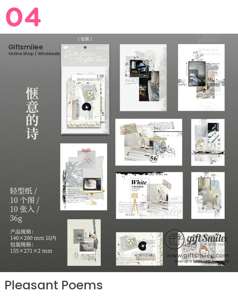 Textured Vintage Collage A5 6 Themes Thick Matte Prints Scrapbook Paper Set | KS-CK-1239