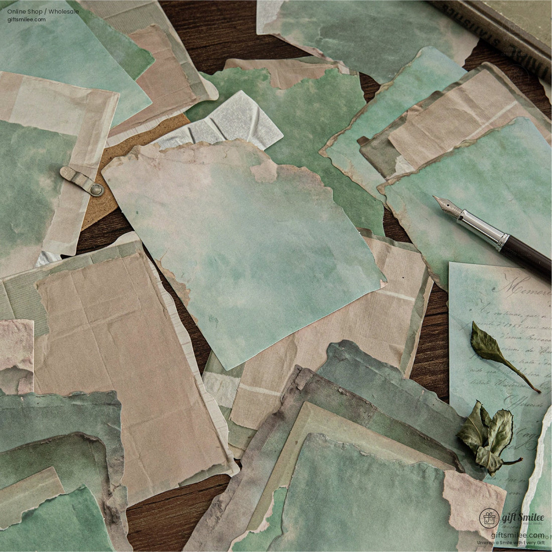 Vintage Textured Tear-Edge Pastel Assortment Decorative Paper Pack | KS-CK-1240