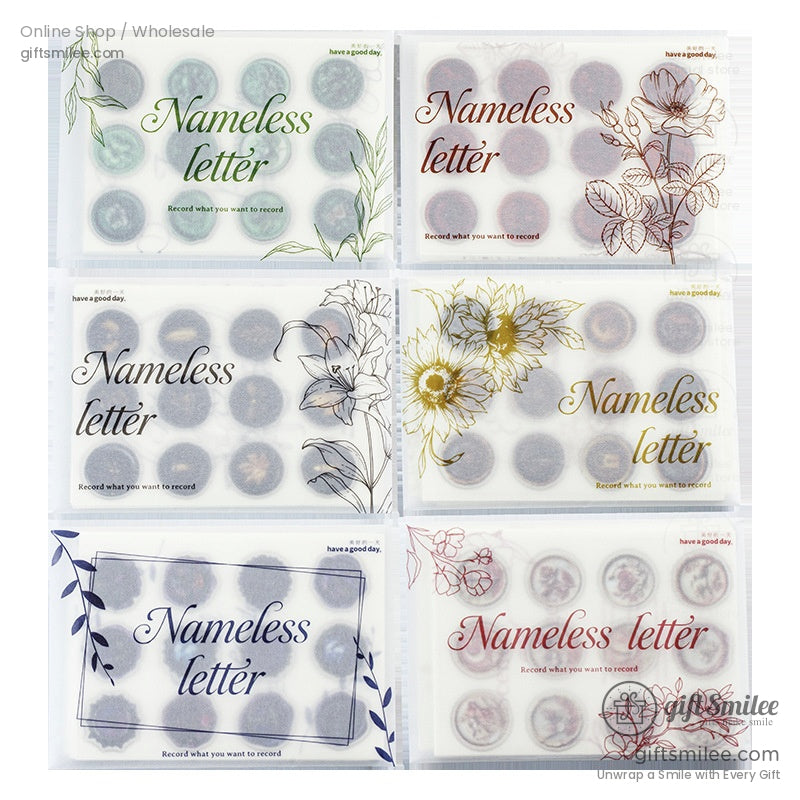 Matte Fiber Paper With Dome Resin Seals Vintage Journaling Sticker Set | KS-CK-1241