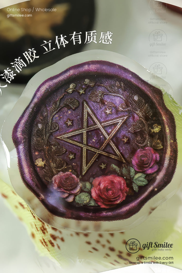 Matte Fiber Paper With Dome Resin Seals Vintage Journaling Sticker Set | KS-CK-1241