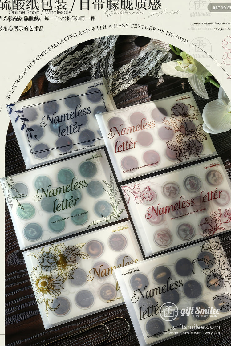 Matte Fiber Paper With Dome Resin Seals Vintage Journaling Sticker Set | KS-CK-1241
