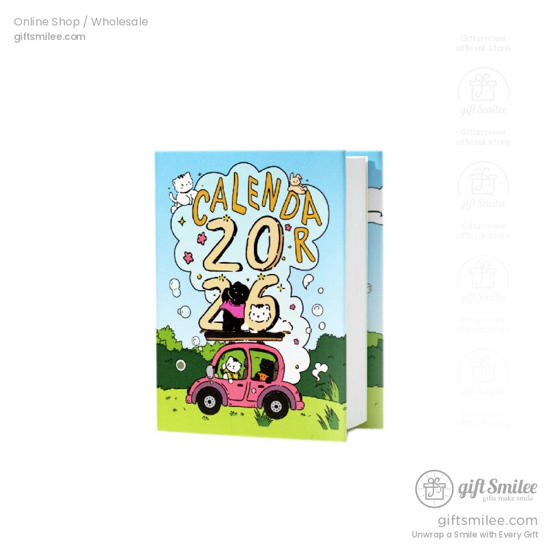 2026 Daily Tear‑Off Illustrated Thick Paper Stand‑Up Hardcover Daily Desk Calendar | KS-CK-1242