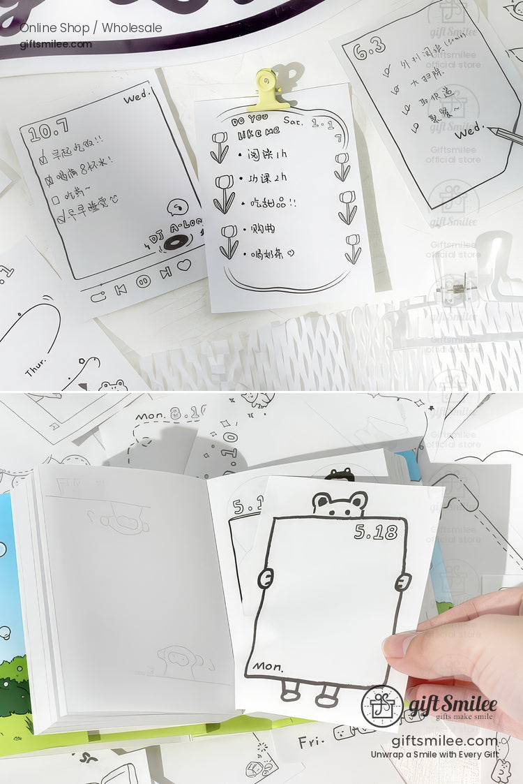 2026 Daily Tear‑Off Illustrated Thick Paper Stand‑Up Hardcover Daily Desk Calendar | KS-CK-1242