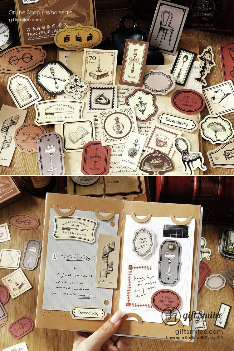 Four Seasons Poems Sticker Paper Ephemera Set | KS-CK-1243