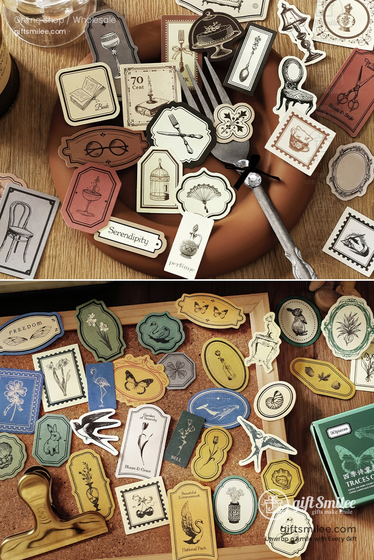 Four Seasons Poems Sticker Paper Ephemera Set | KS-CK-1243