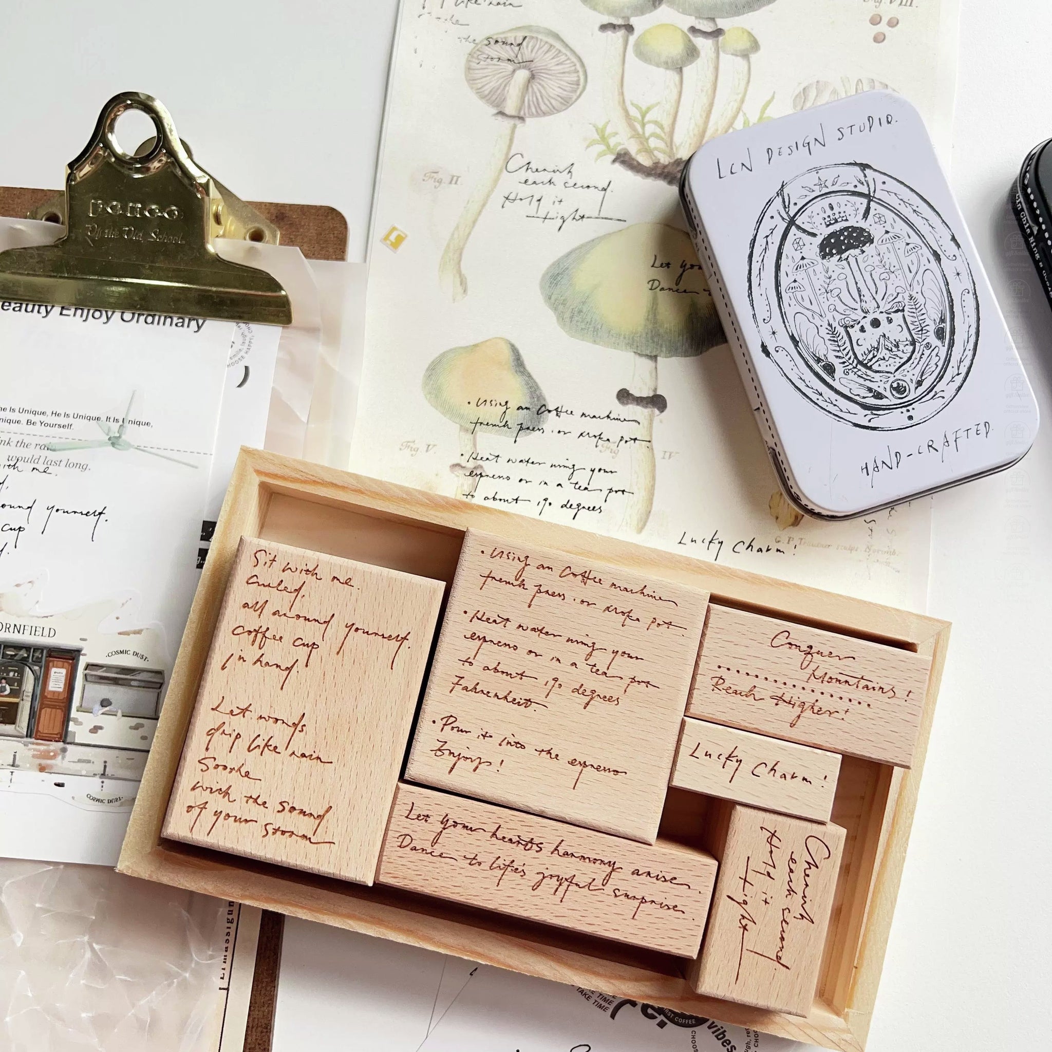 Handwritten English Rubber Stamp Set | KS-CK-1245