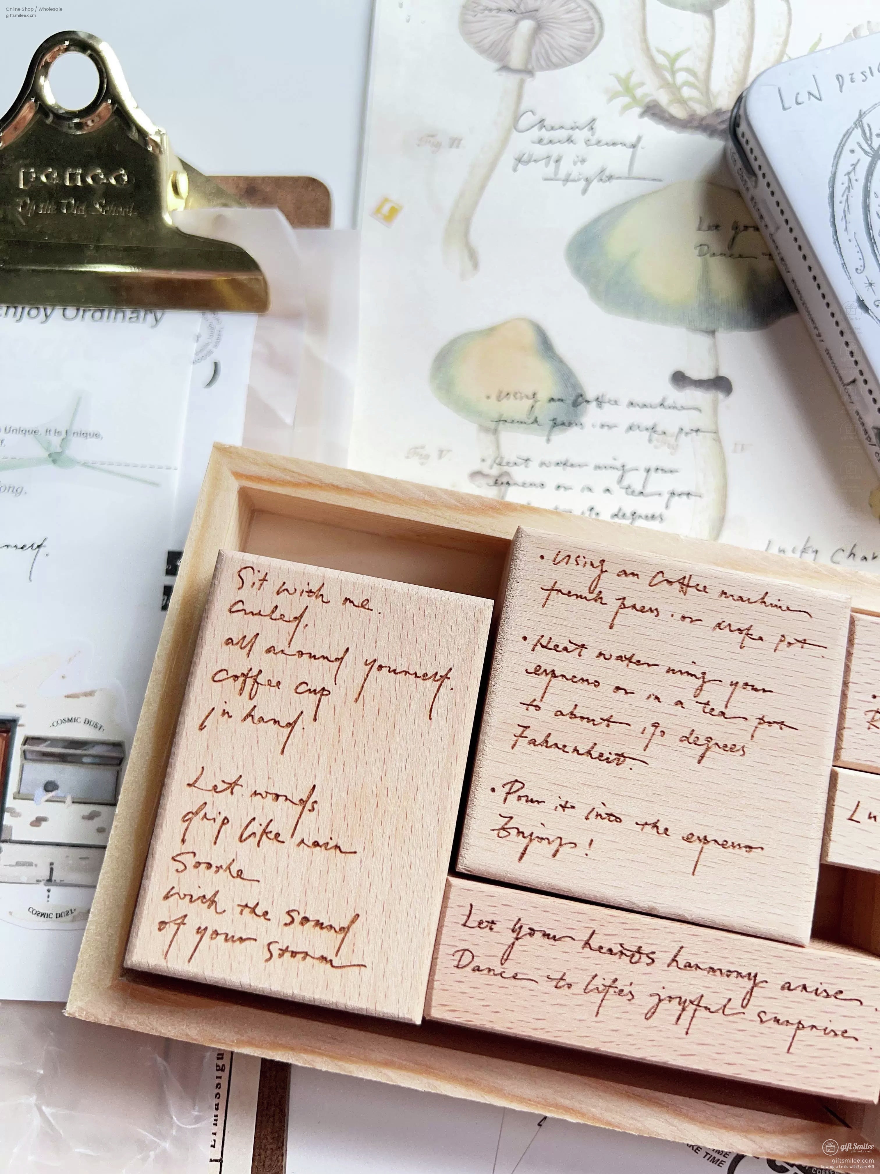 Handwritten English Rubber Stamp Set | KS-CK-1245