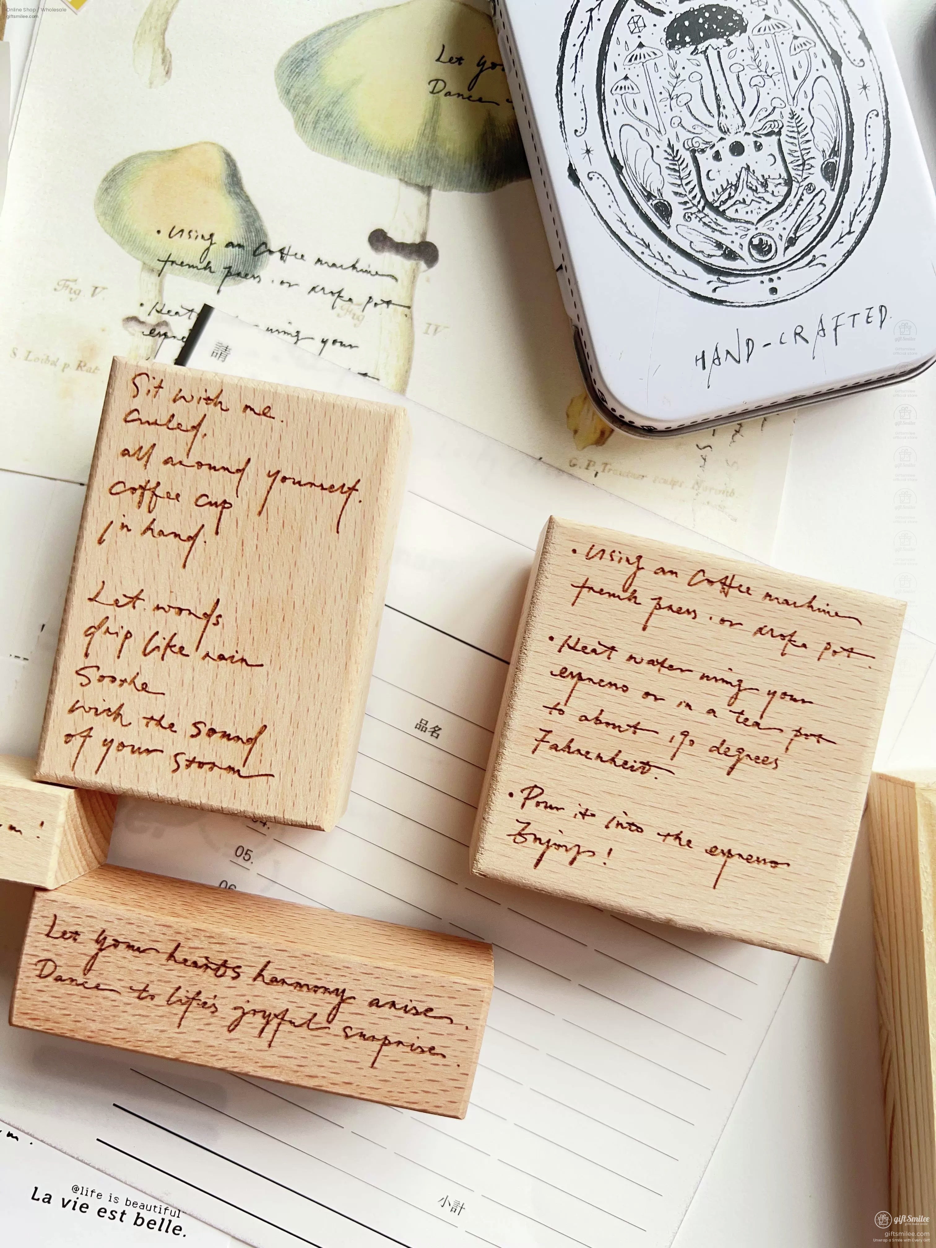 Handwritten English Rubber Stamp Set | KS-CK-1245