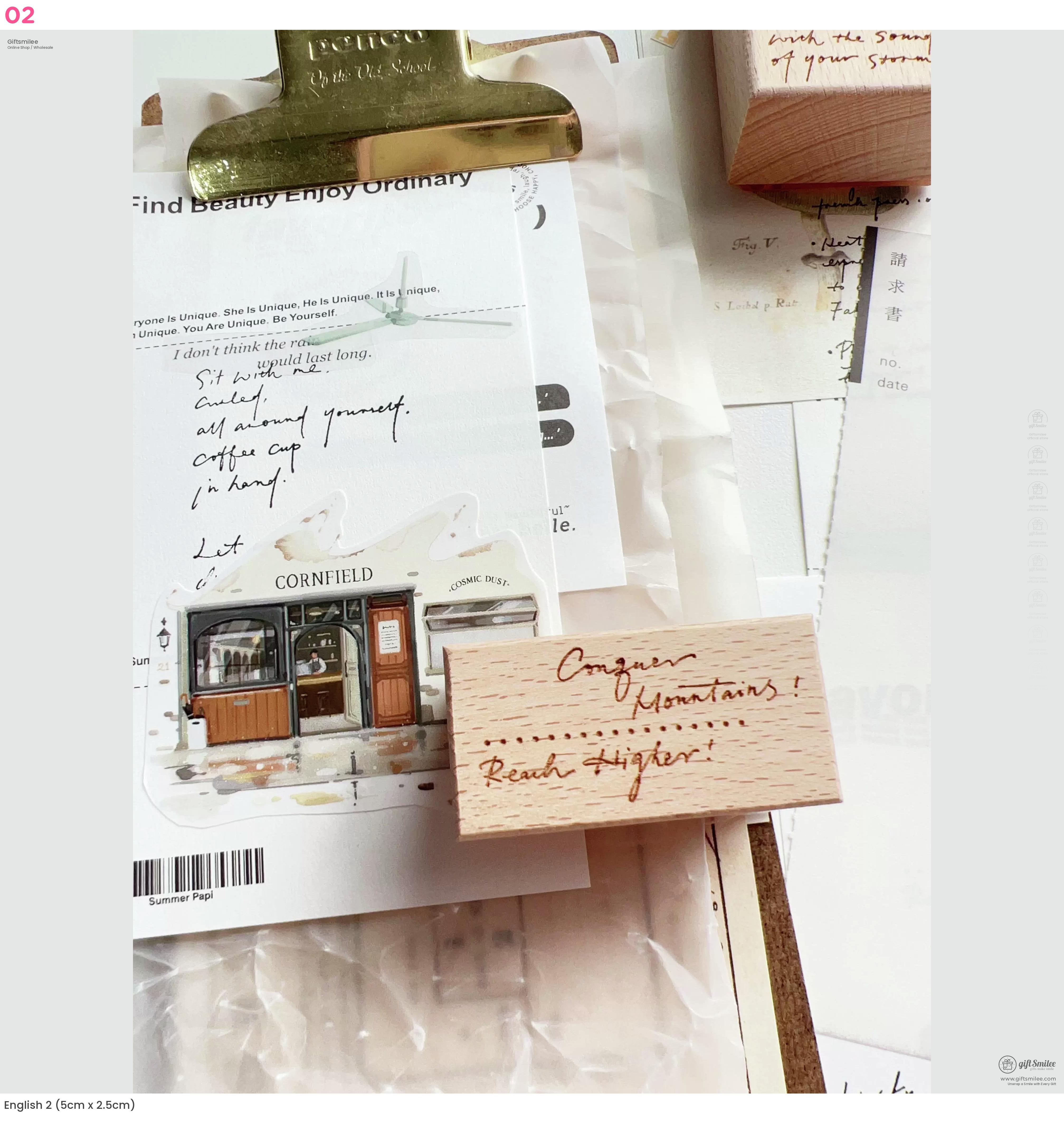 Handwritten English Rubber Stamp Set | KS-CK-1245