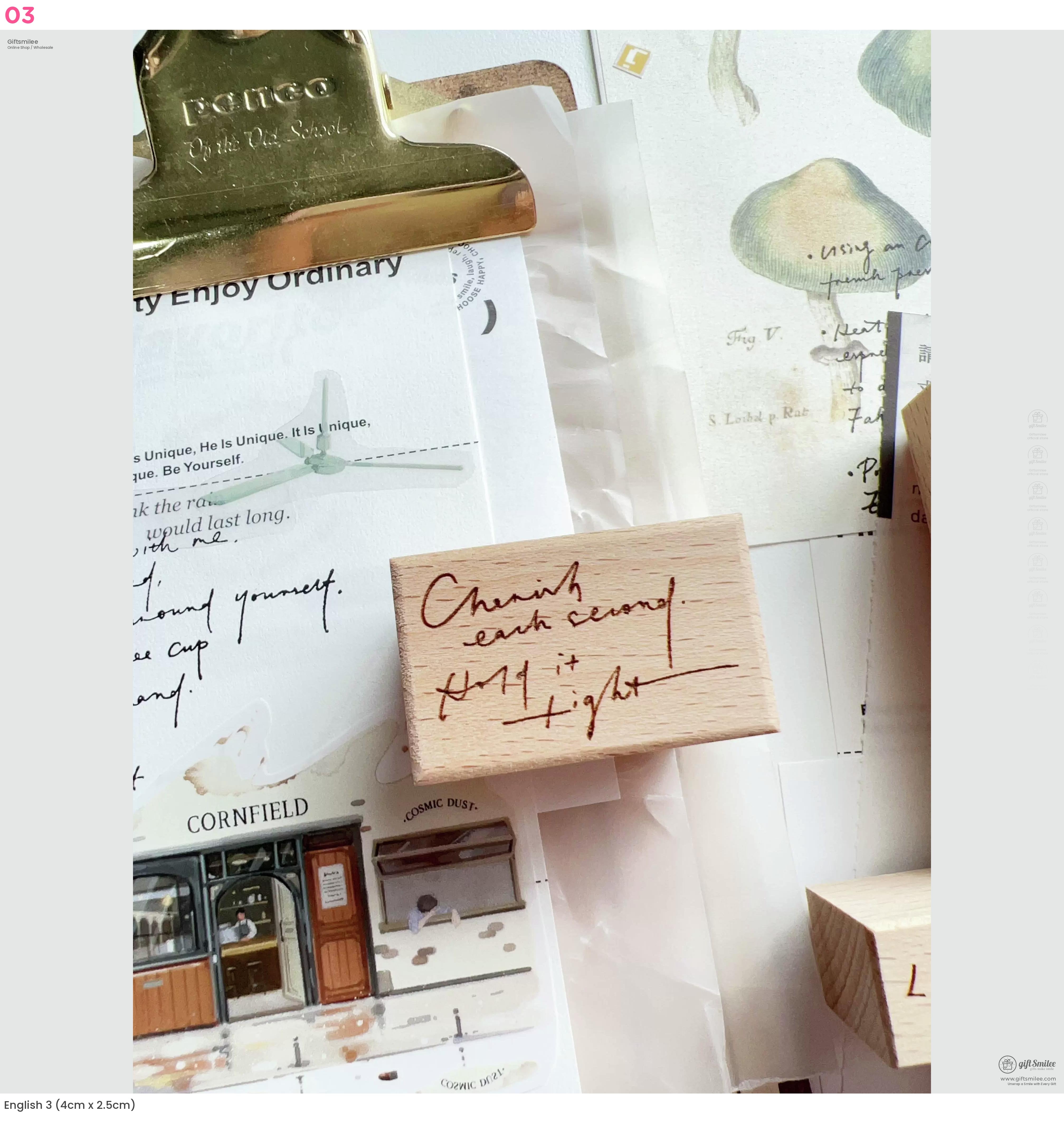 Handwritten English Rubber Stamp Set | KS-CK-1245