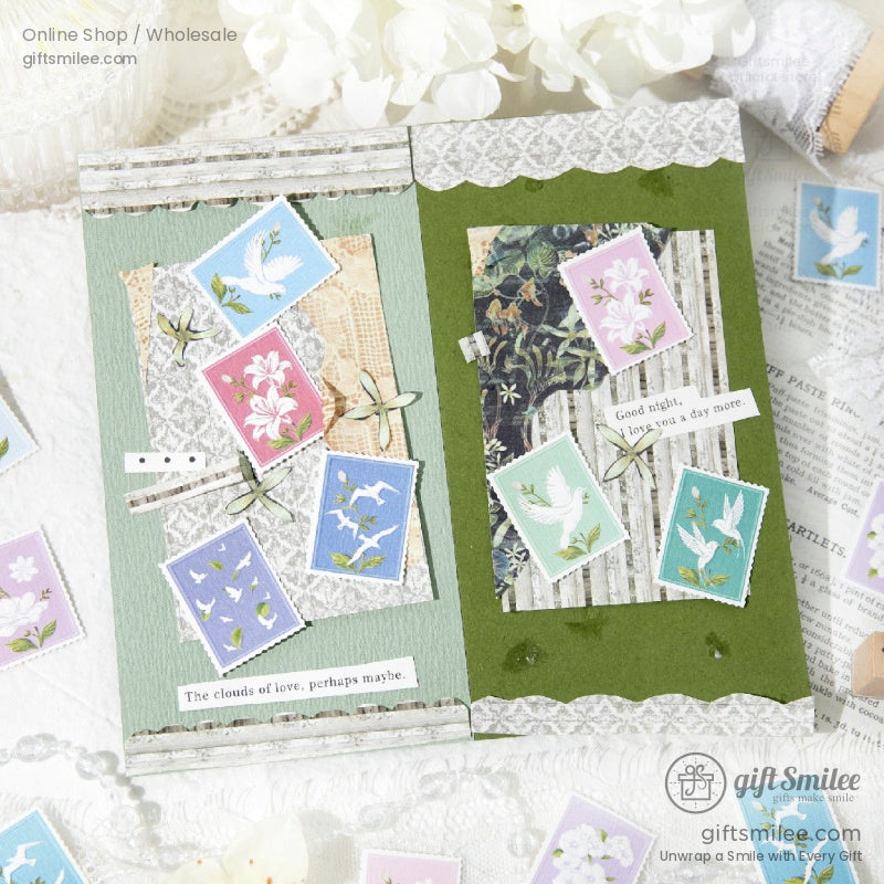 Embossed Textured Paper Pastel Palette Stamp-Style Decorative Stickers | KS-CK-1256