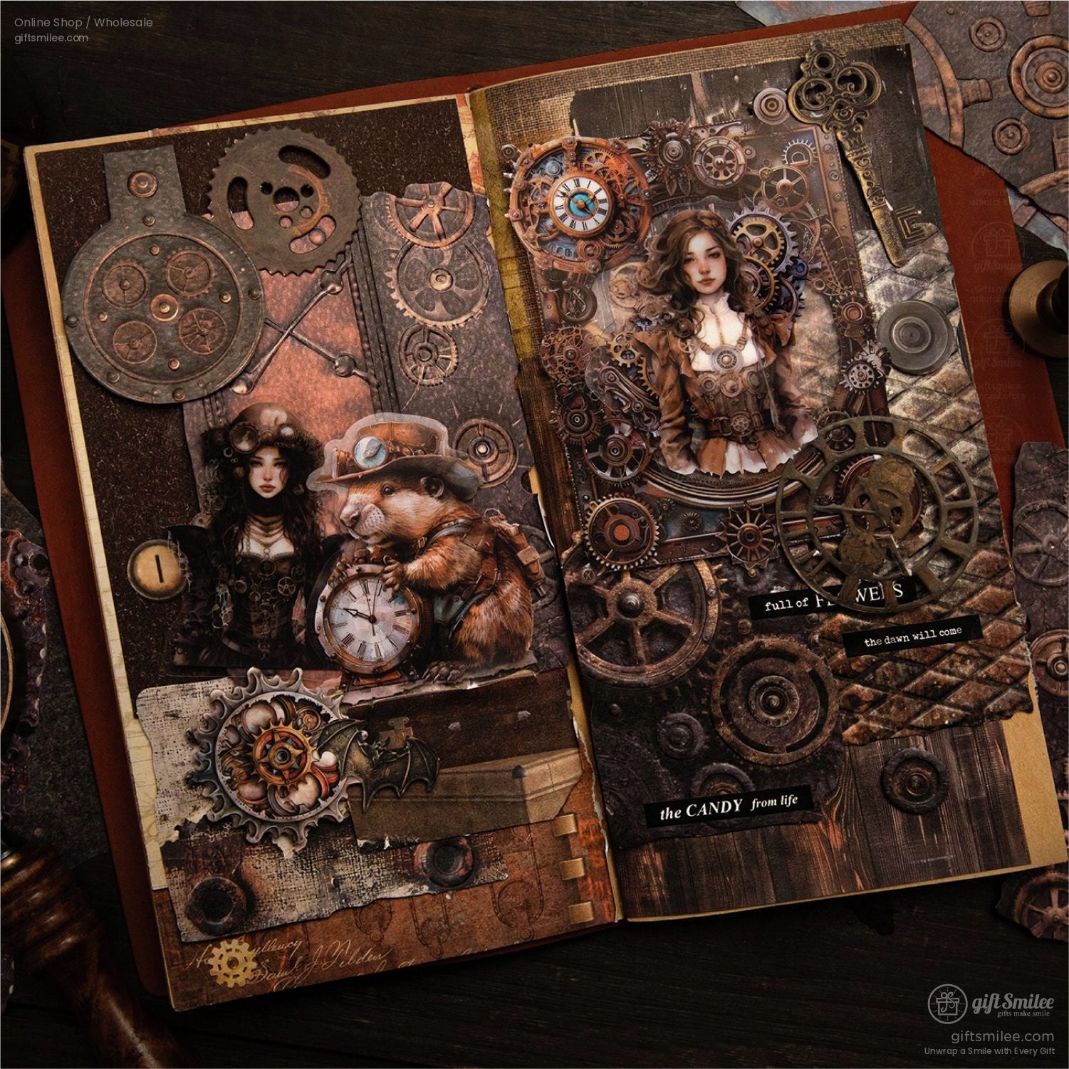 Embossed Textured Rusted Metal Motif Vintage Scrapbooking Paper Pack | KS-CK-1259