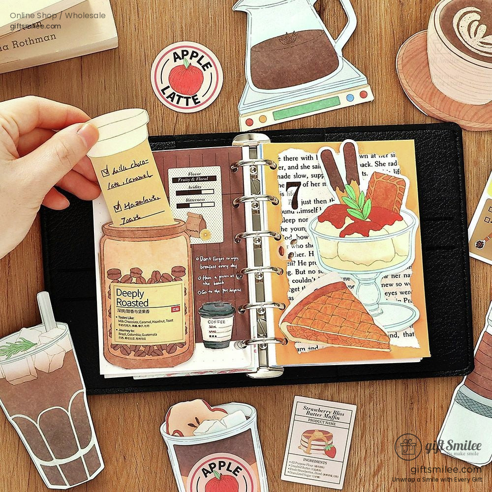 Matte Paper Die-Cut Food Illustrations 20Pcs Decorative Sticker Pack | KS-CK-1260