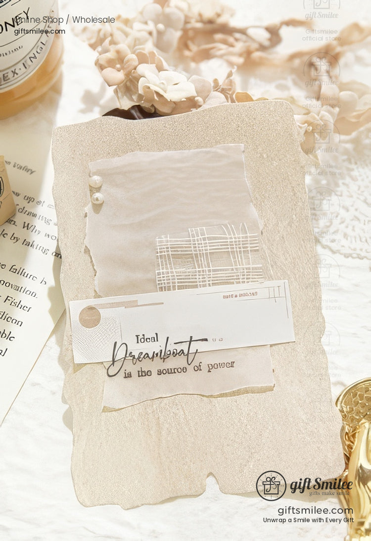 Textured Fibrous With Embossed Floral Vintage Craft Paper Set | KS-CK-1262