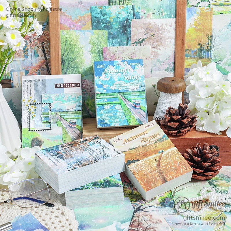 Matte Paper Seasonal Watercolor Decorative Note Paper | KS-CK-1264