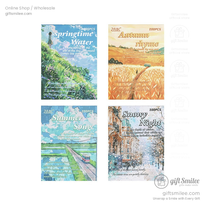 Matte Paper Seasonal Watercolor Decorative Note Paper | KS-CK-1264