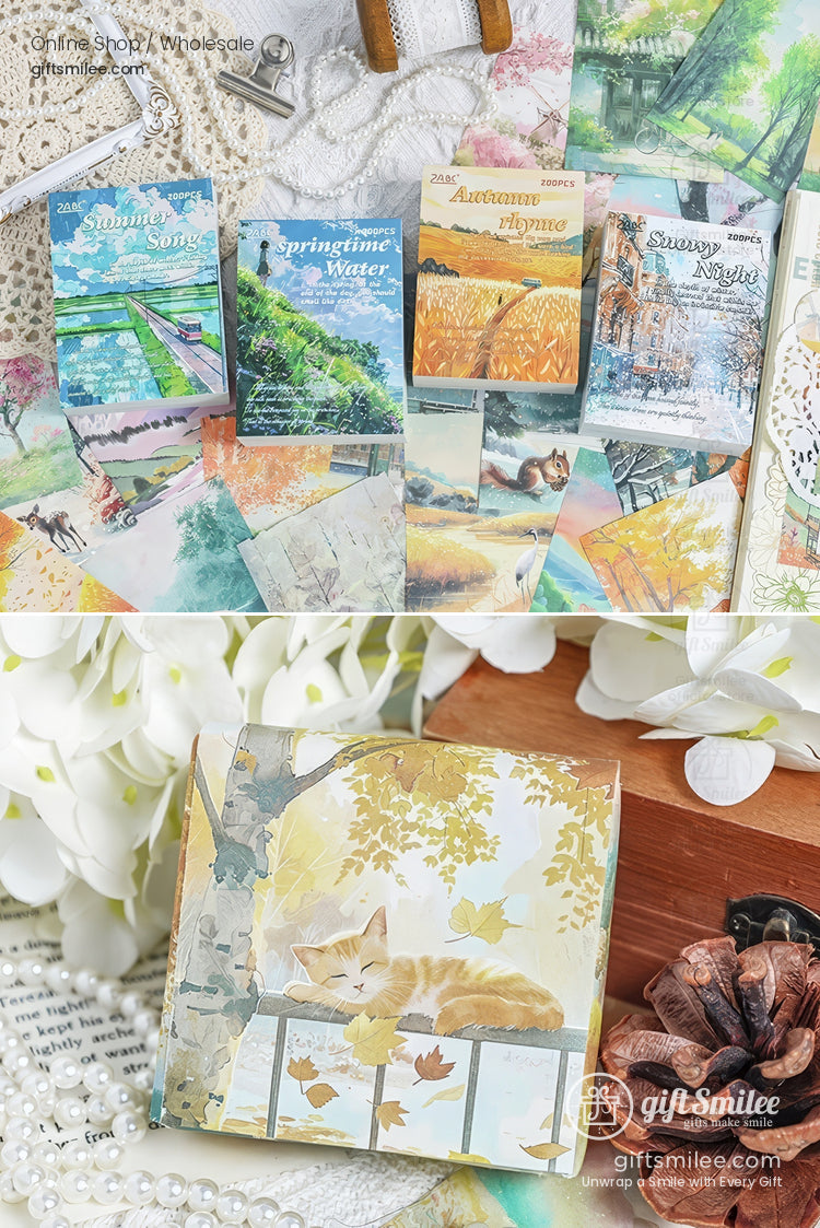 Matte Paper Seasonal Watercolor Decorative Note Paper | KS-CK-1264