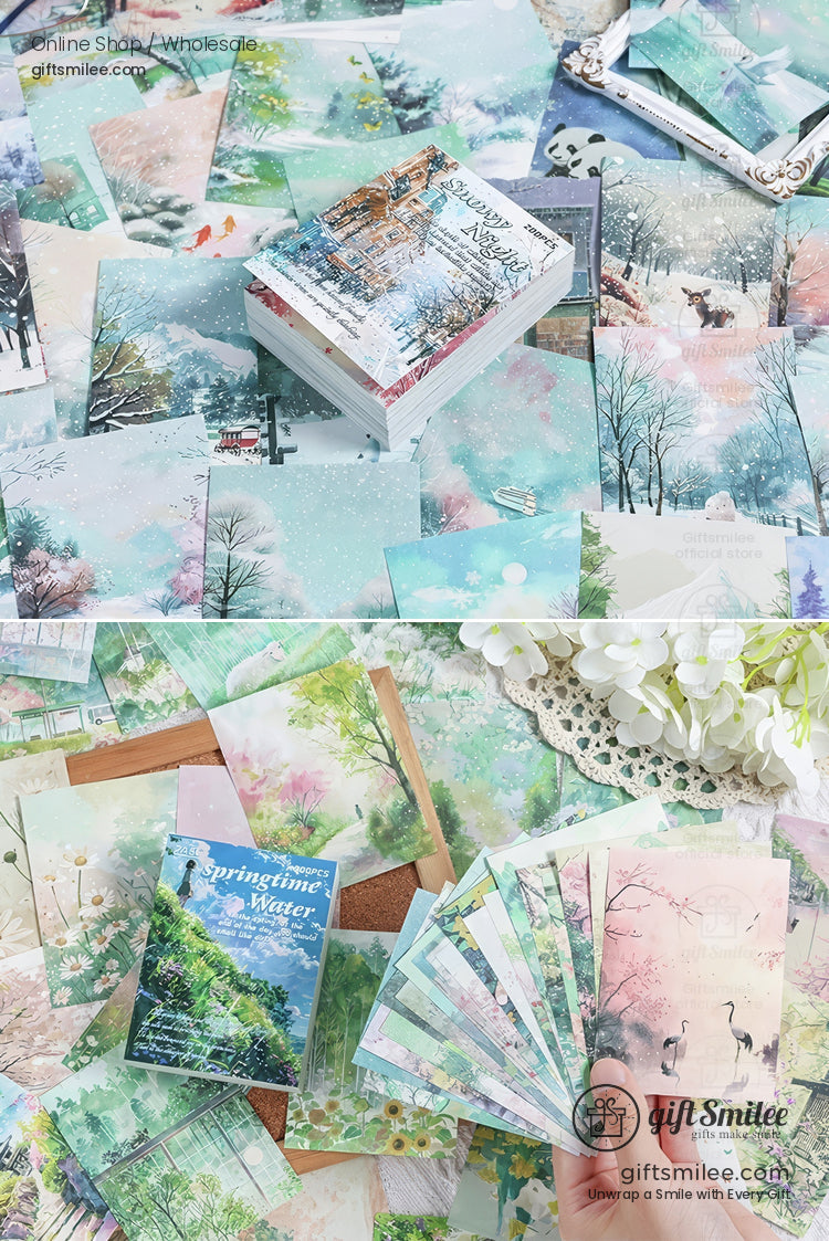 Matte Paper Seasonal Watercolor Decorative Note Paper | KS-CK-1264