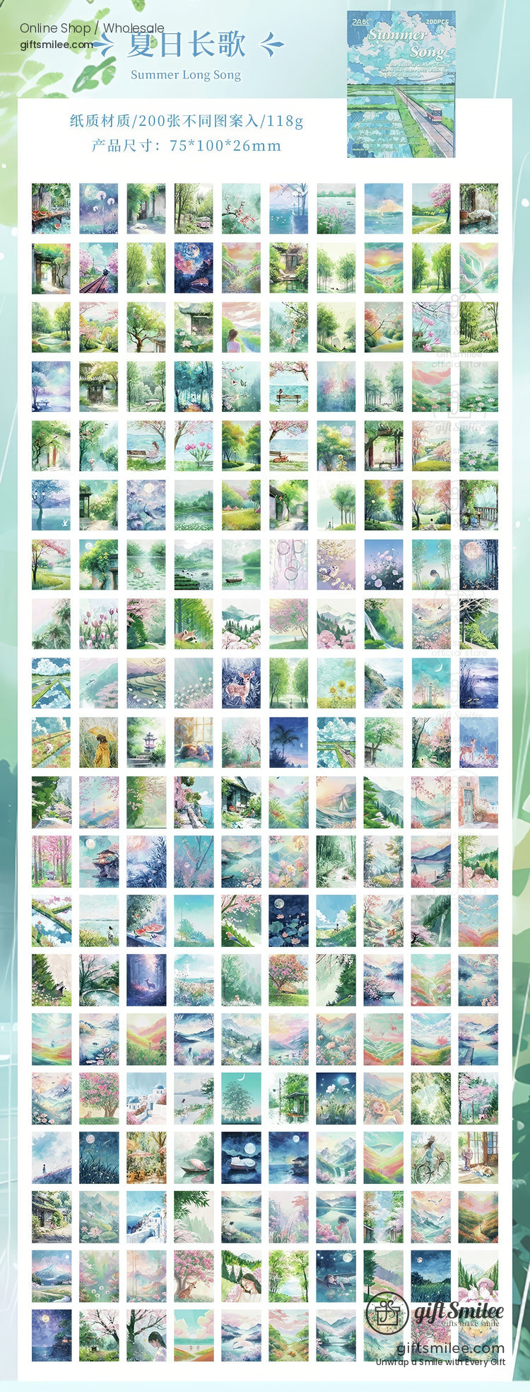 Matte Paper Seasonal Watercolor Decorative Note Paper | KS-CK-1264