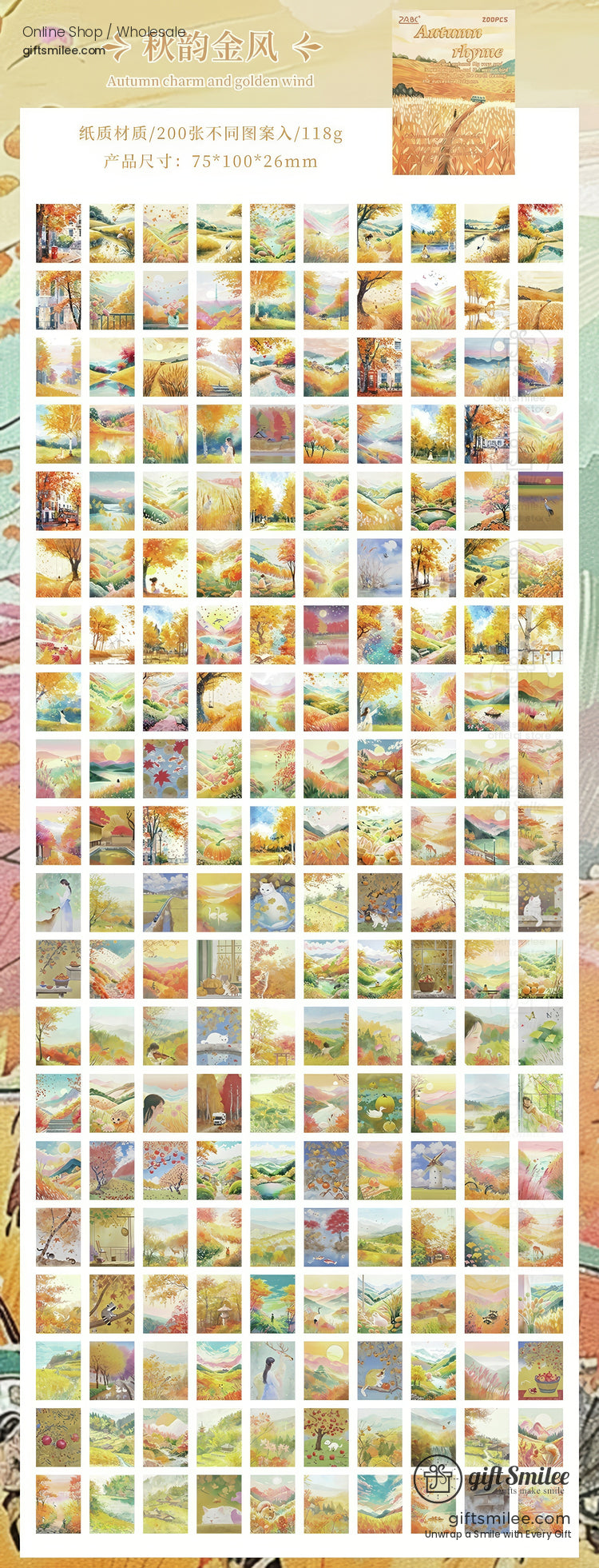 Matte Paper Seasonal Watercolor Decorative Note Paper | KS-CK-1264