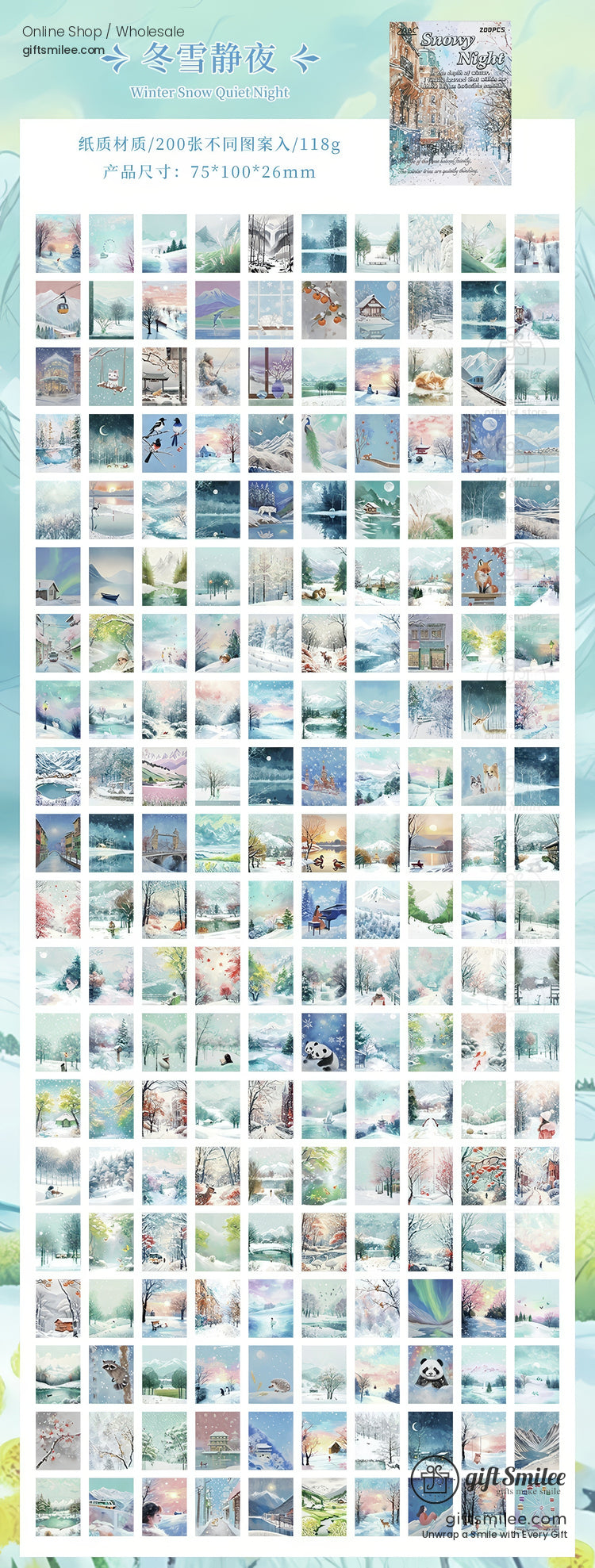 Matte Paper Seasonal Watercolor Decorative Note Paper | KS-CK-1264