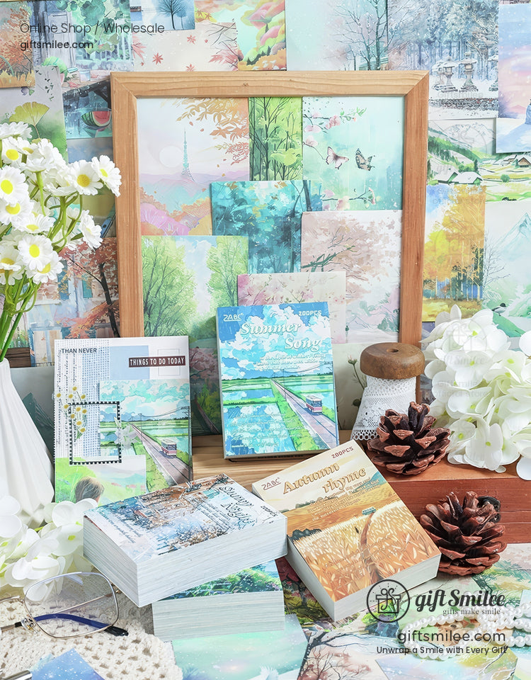 Matte Paper Seasonal Watercolor Decorative Note Paper | KS-CK-1264