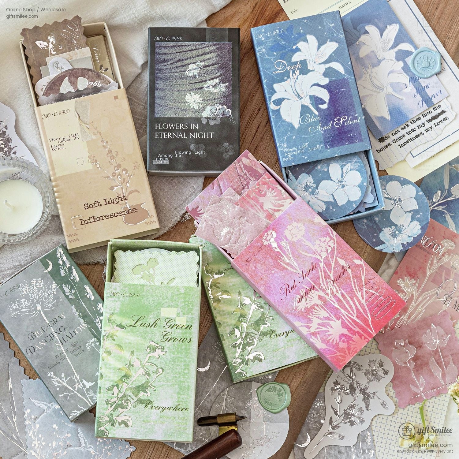 Silver-Foil Botanical Transparent Adhesive Decorative Sticker Pack | KS-CK-1265