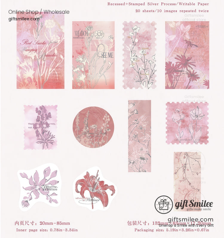Silver-Foil Botanical Transparent Adhesive Decorative Sticker Pack | KS-CK-1265