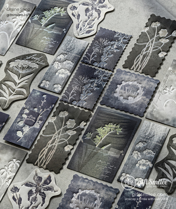 Silver-Foil Botanical Transparent Adhesive Decorative Sticker Pack | KS-CK-1265