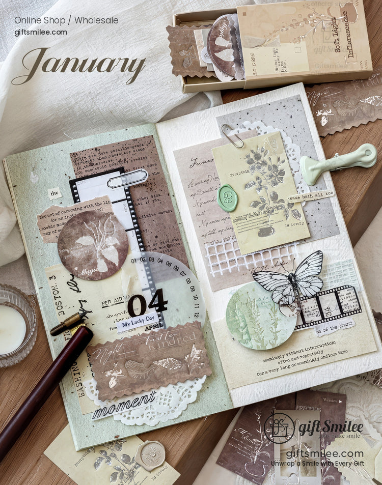 Silver-Foil Botanical Transparent Adhesive Decorative Sticker Pack | KS-CK-1265