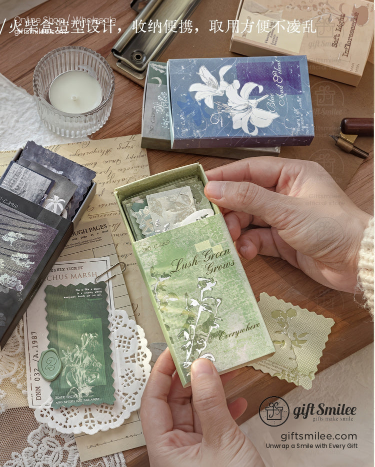 Silver-Foil Botanical Transparent Adhesive Decorative Sticker Pack | KS-CK-1265