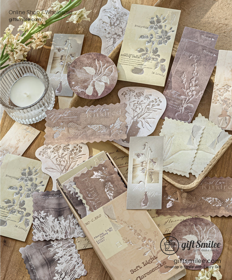 Silver-Foil Botanical Transparent Adhesive Decorative Sticker Pack | KS-CK-1265