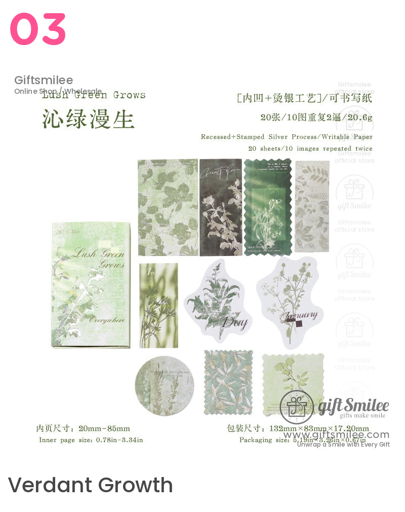 Silver-Foil Botanical Transparent Adhesive Decorative Sticker Pack | KS-CK-1265