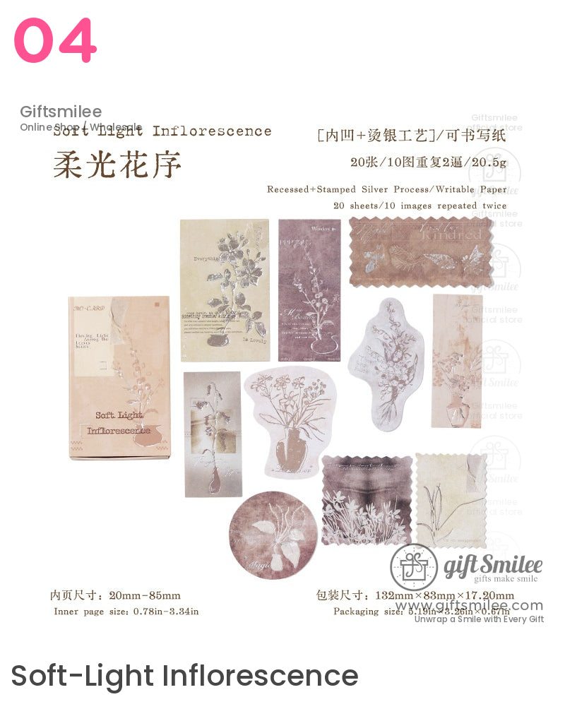Silver-Foil Botanical Transparent Adhesive Decorative Sticker Pack | KS-CK-1265