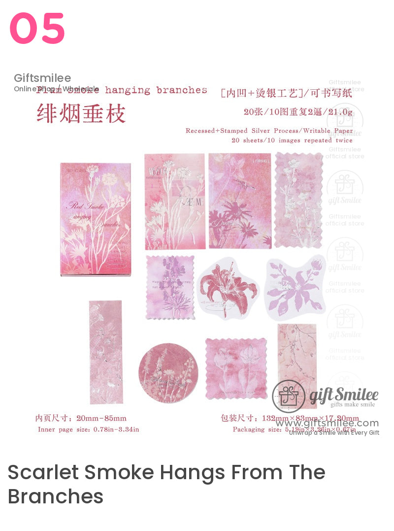 Silver-Foil Botanical Transparent Adhesive Decorative Sticker Pack | KS-CK-1265