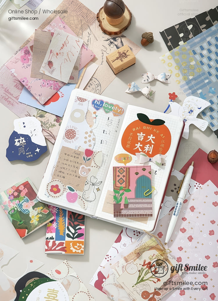 Mixed-Texture Vintage Ephemera Scrapbook Paper And Ephemera Pack | KS-CK-1266