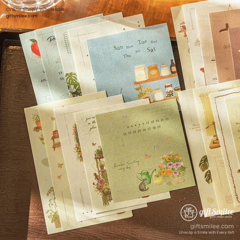 Vintage Textured Paper Assorted Mini Memo Note Paper Set | KS-CK-1276
