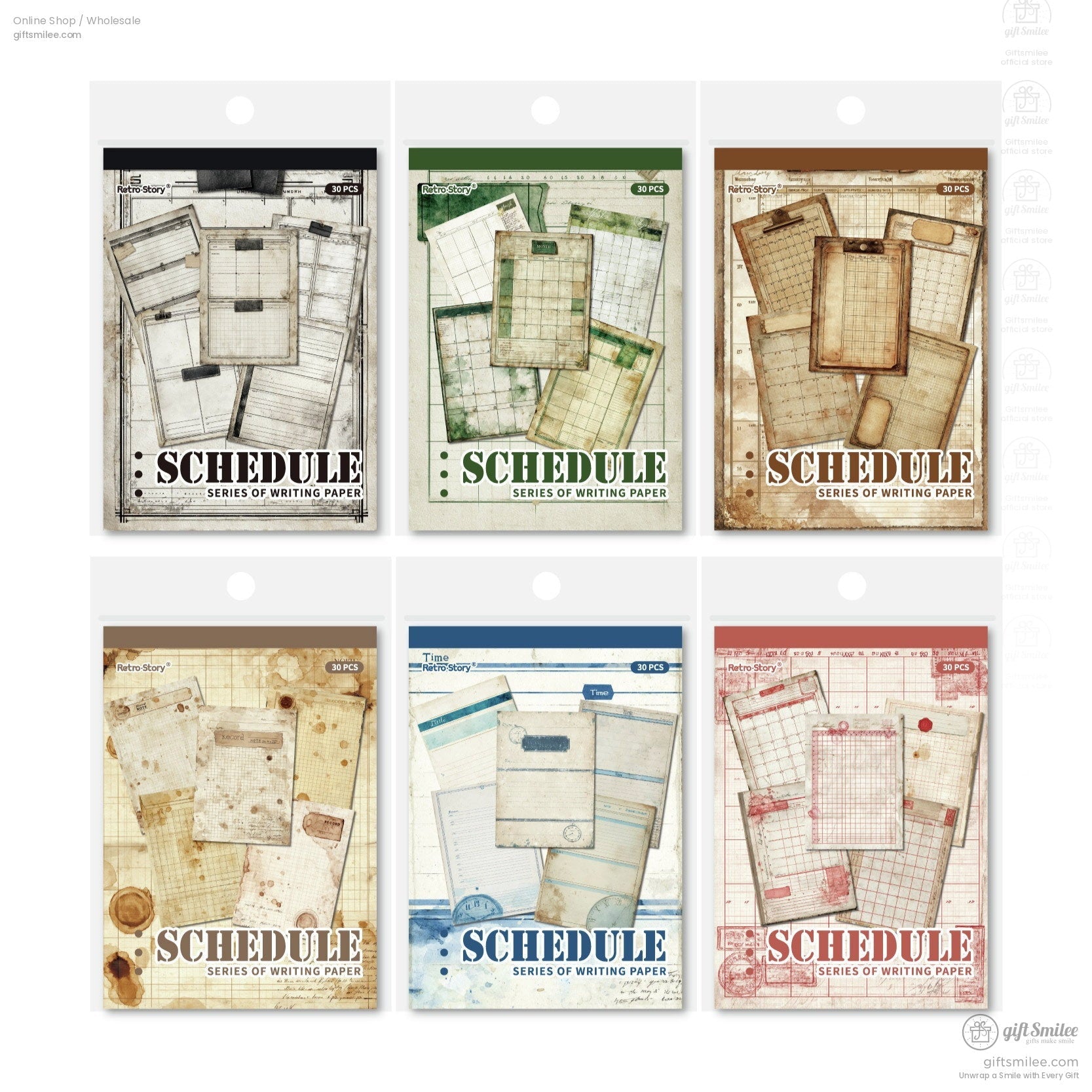 Vintage Aged Ledger Prints 30 Sheets Decorative Journaling Paper | KS-CK-1277